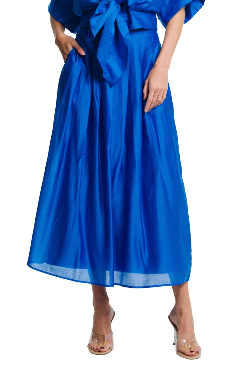 Pheona A-Line Midi Skirt, Alternate, color, BLUE