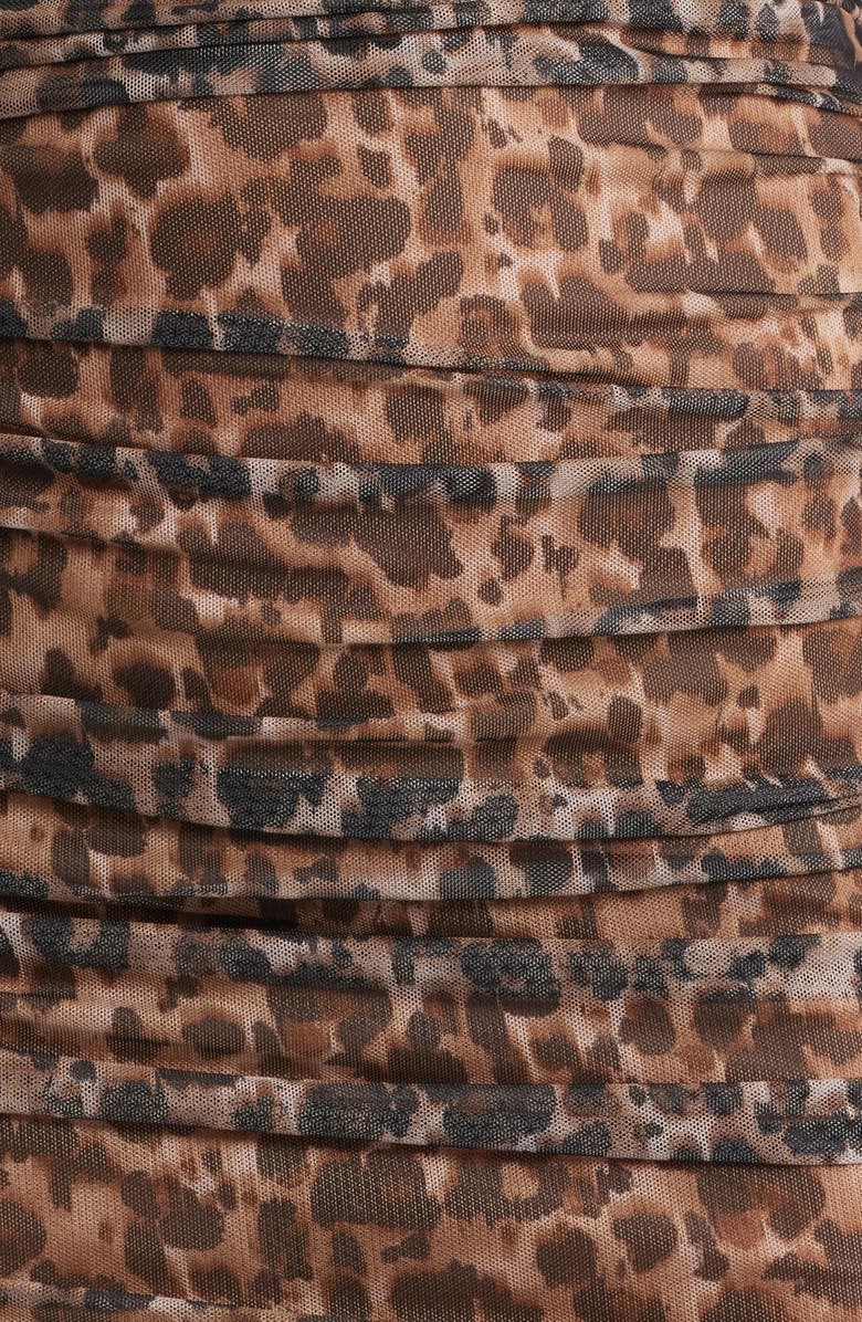 Black Halo Scarlett Long Sleeve Sheer Mesh Gown, Alternate, color, Leopard Jersey