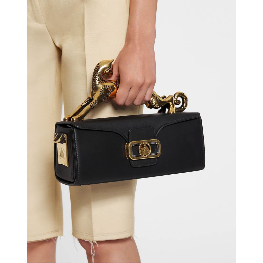 Shop Lanvin Pencil Cat Bag In Box Calf In Black