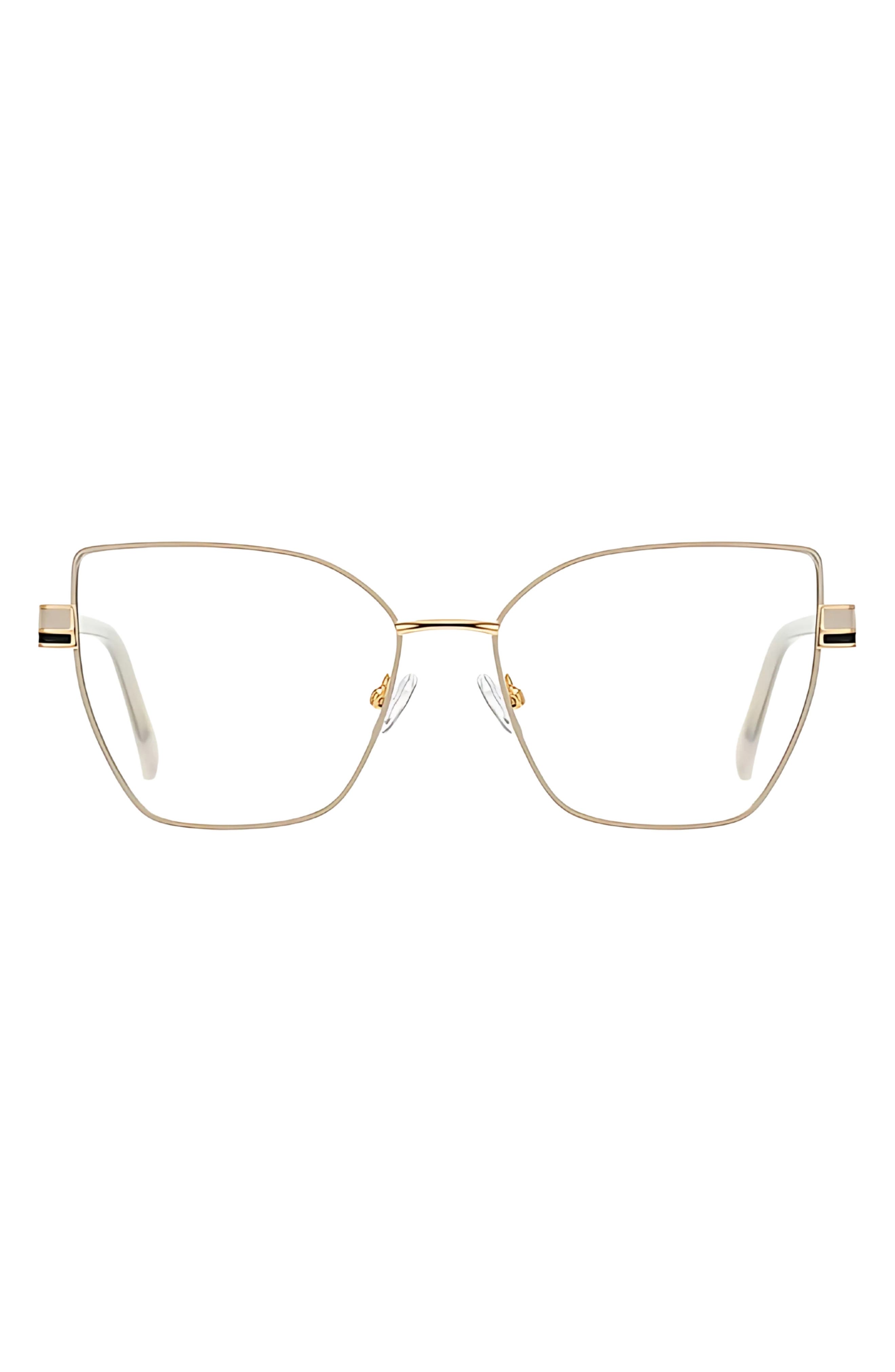 Fifth & Ninth Chai 56mm Cat Eye Blue Light Blocking Glasses in Beige /Clear 