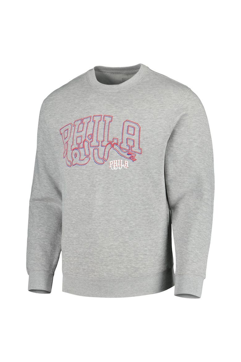 Unisex Stadium Essentials  Heather Gray Philadelphia 76ers Element Logo Pop Pullover Sweatshirt, Alternate, color, Heather Gray