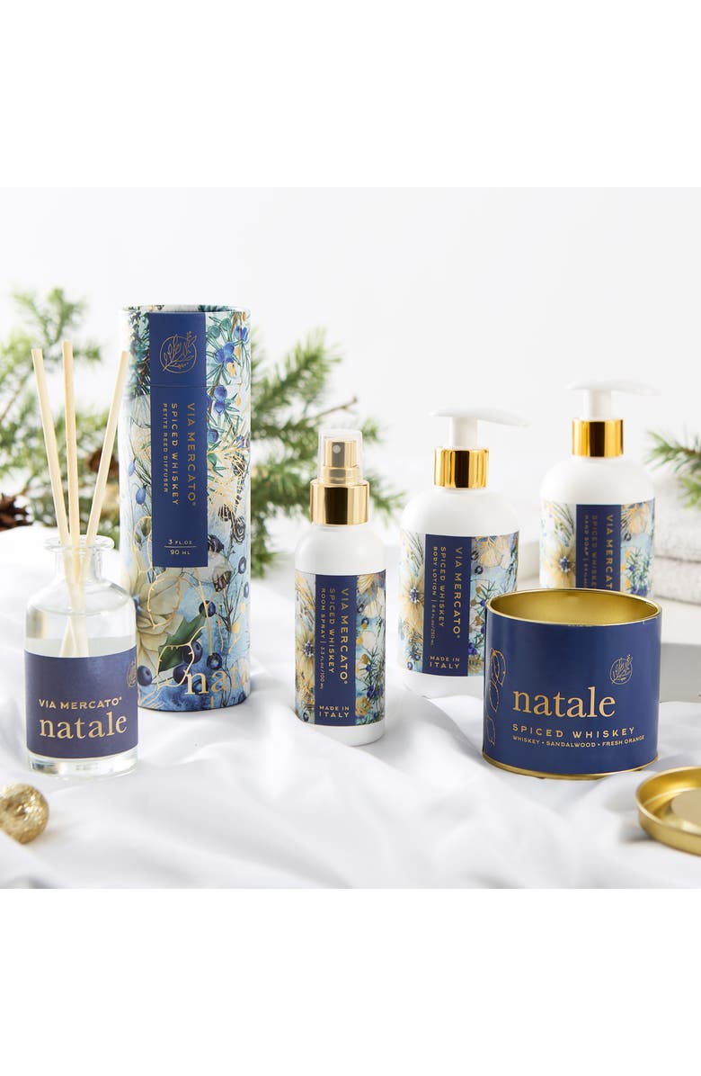VIA MERCATO Natale Spiced Whiskey Candle, Alternate, color, Blue
