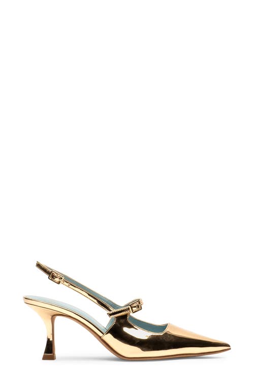 Frances Valentine Vivi Pointed Toe Slingback Pump In Gold