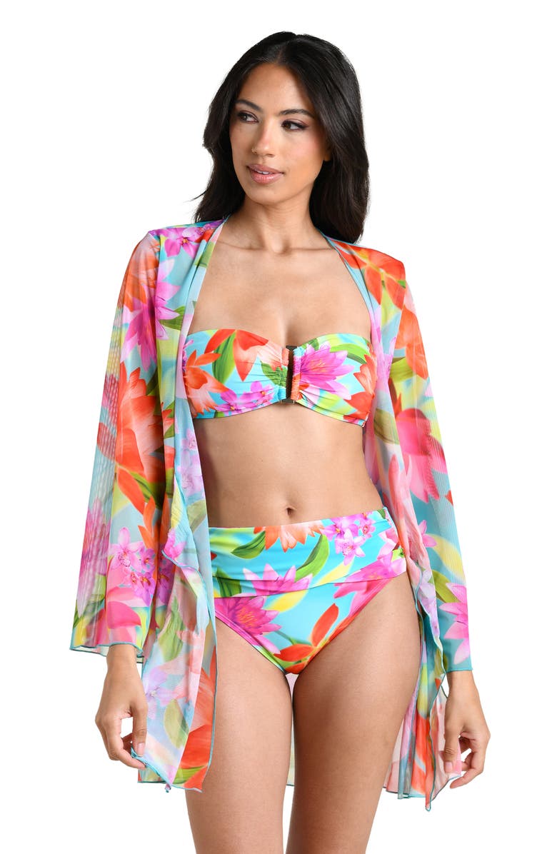 La Blanca Sunset Botanica Overlap Bikini Bottoms, Alternate, color,