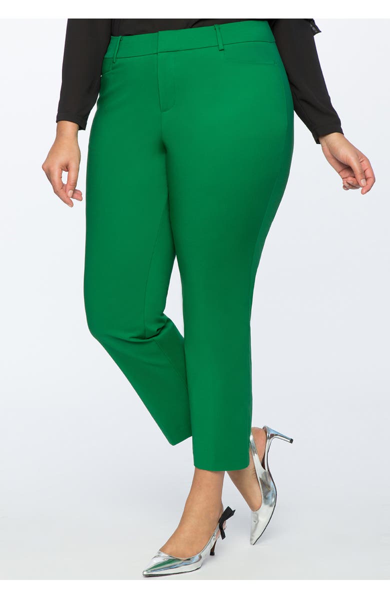 ELOQUII Tall Kady Fit Double-Weave Pant, Alternate, color, Verdant Green