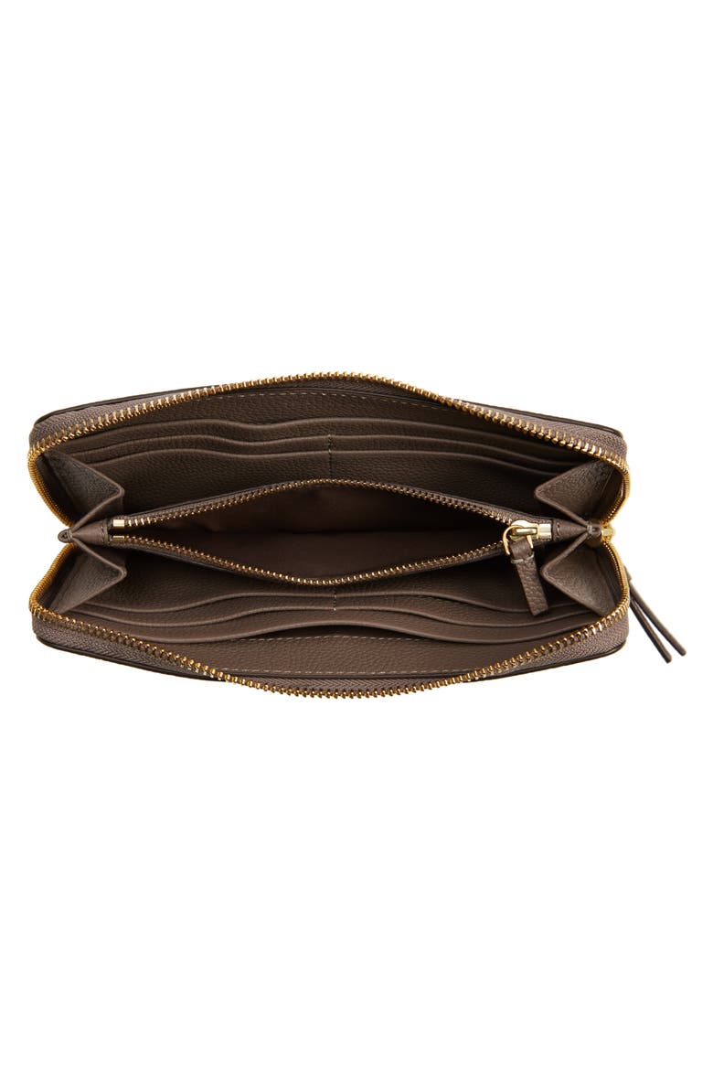McGraw Leather Continental Zip Wallet, Alternate, color, SILVER MAPLE