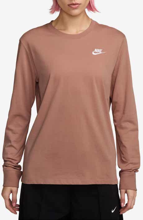 Nike Club Logo Cotton Long Sleeve Graphic T-Shirt