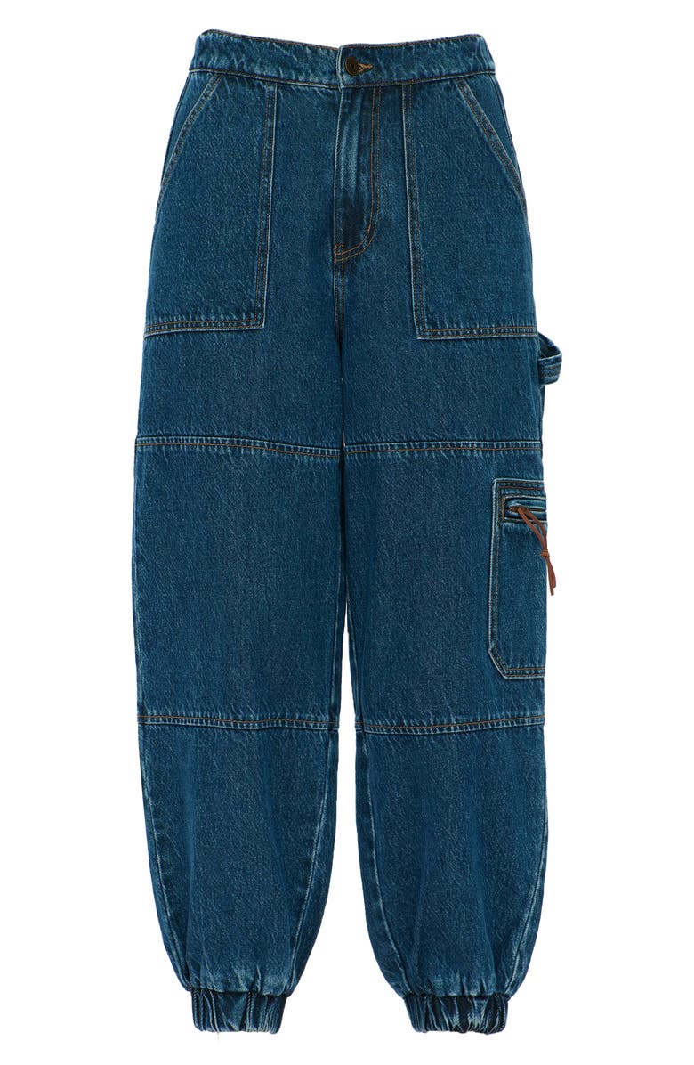 Bayeas High Waist Denim Joggers, Alternate, color, Vintage Dark Blue