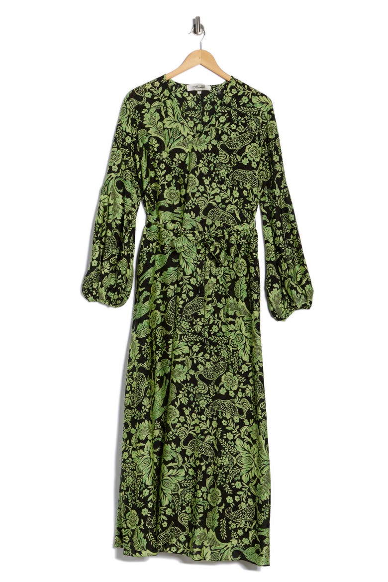 Sal Floral Tie Waist Maxi Dress, Alternate, color, FRENCH REFLECTION