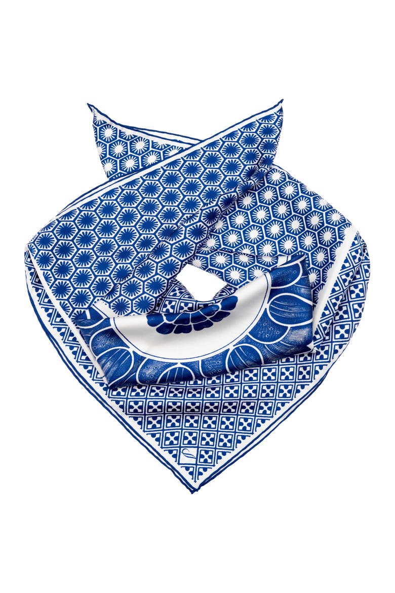 Feroni - Silk Neckerchief for Men, Alternate, color, Blue