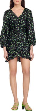 SANDRO Novalee Floral Ruched Dress