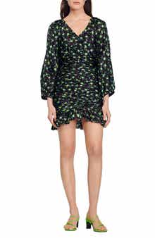 SANDRO Novalee Floral Ruched Dress