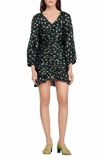 SANDRO Novalee Floral Ruched Dress