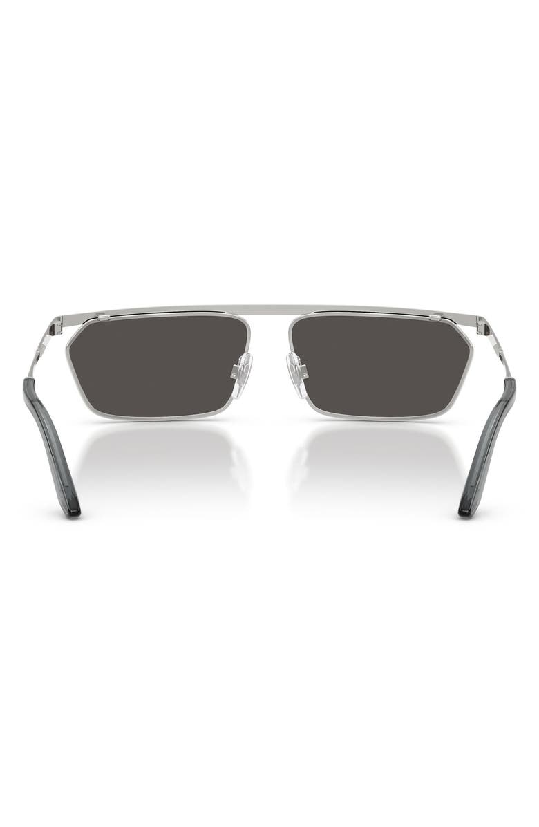 Dolce&Gabbana 60mm Rectangular Sunglasses, Alternate, color, Silver/ Matte Black / Grey