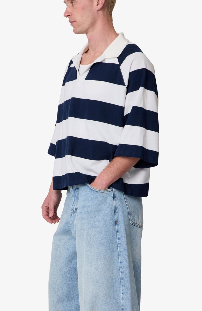 mnml Wide Stripe Boxy Polo, Alternate, color, White/ Navy