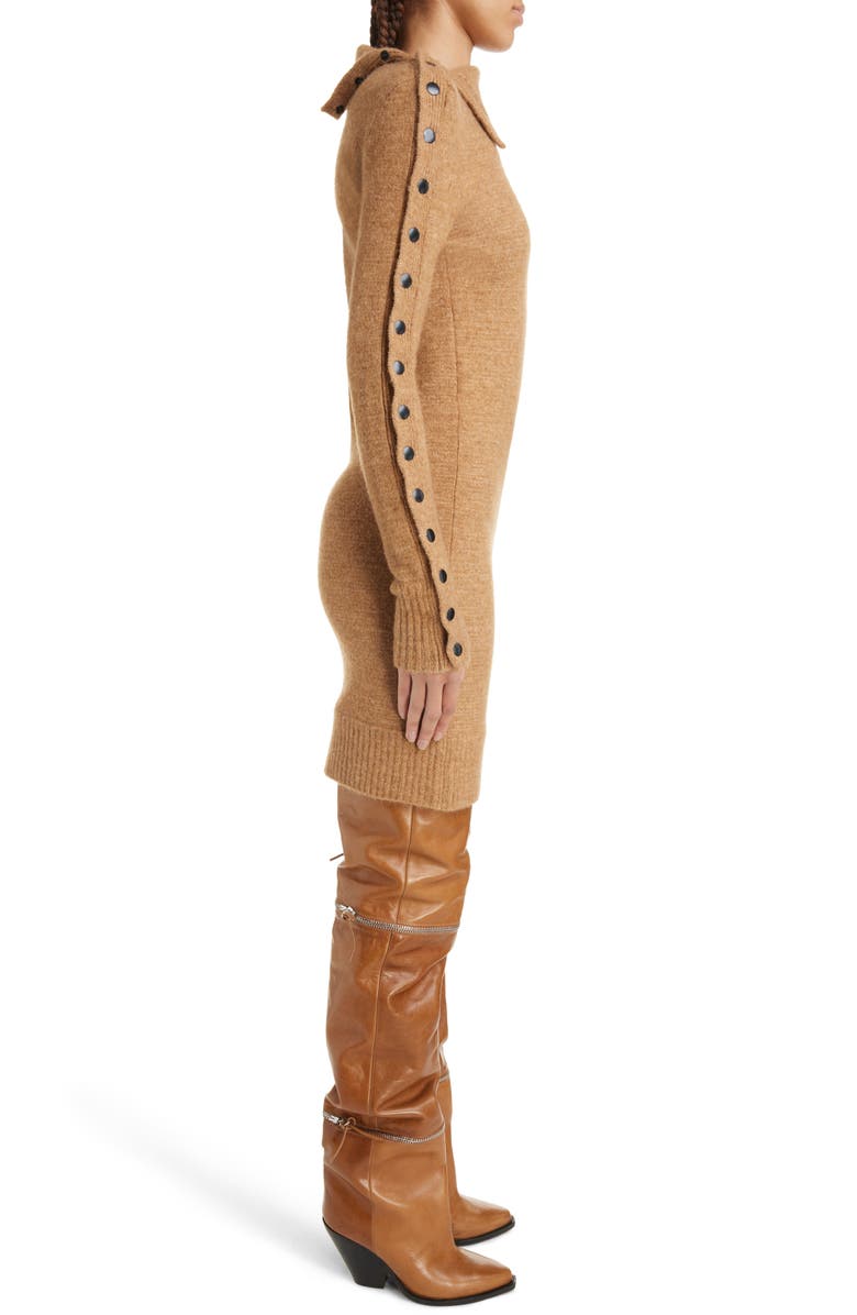 Isabel Marant Marina Snap Detail Long Sleeve Sweater Dress, Alternate, color, 