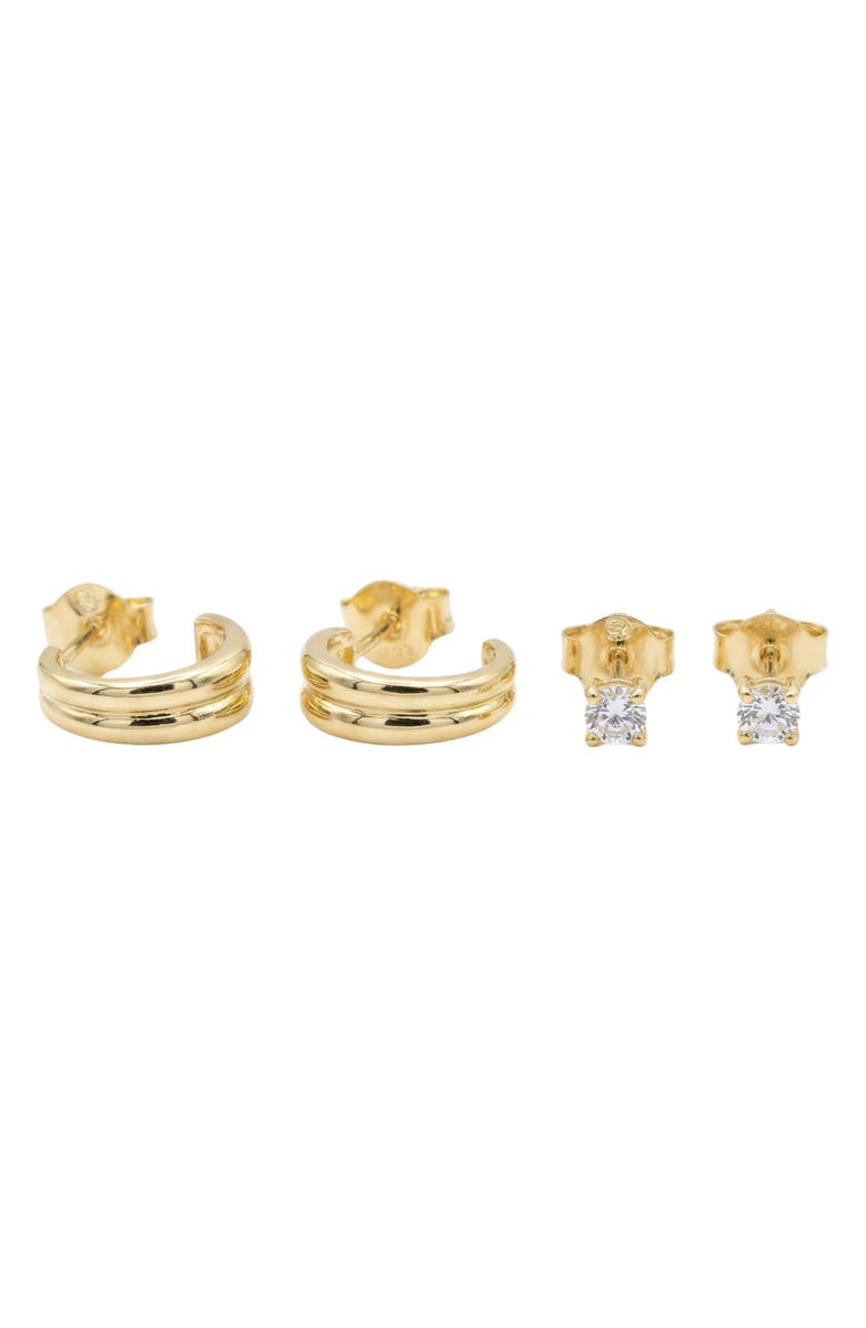 ARGENTO VIVO Set of 2 Earrings, Alternate, color, Gold