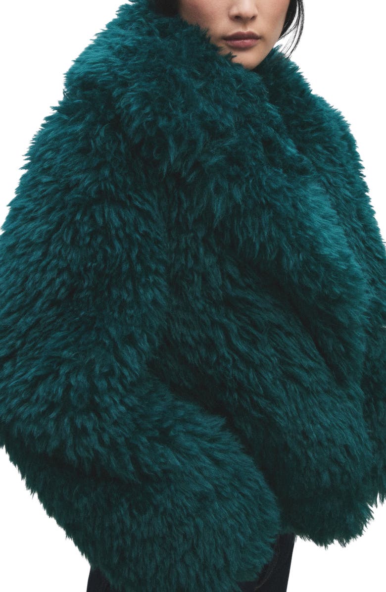 MANGO Shaggy Faux Fur Jacket, Alternate, color,