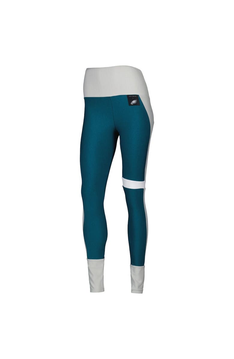 KIYA TOMLIN Women's KIYA TOMLIN Midnight Green/Gray Philadelphia Eagles Colorblock Tri-Blend Leggings, Alternate, color, 