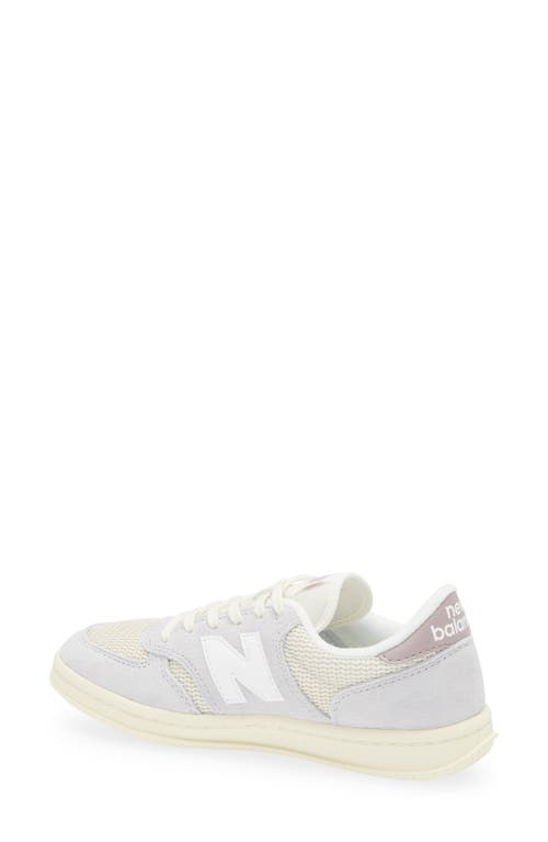 New Balance T Leather Sneakers In Pearl Grey/linen