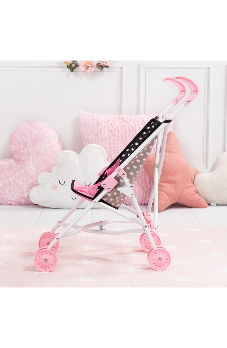 Bayer Design Buggy Umbrella Stroller, Hearts, for Dolls Up to 18 Inches, Alternate, color, Multicolored