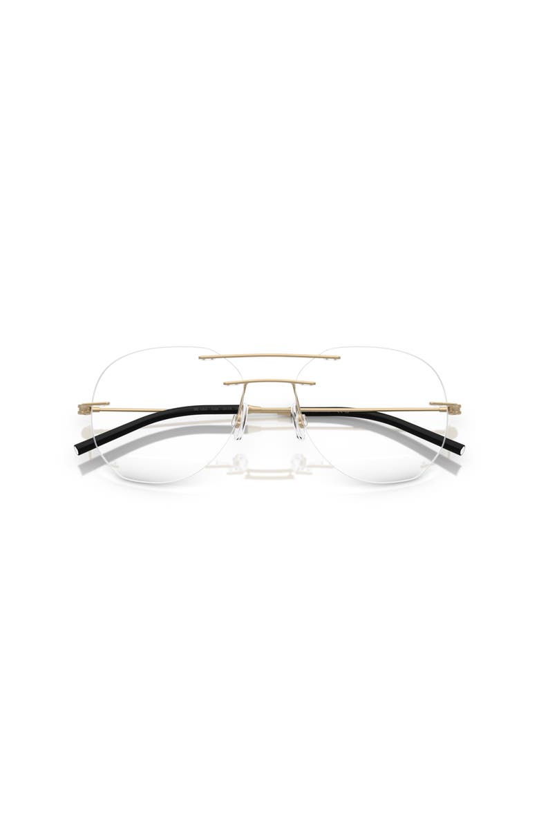 Moncler 55mm Irregular optical glasses, Alternate, color, Gold