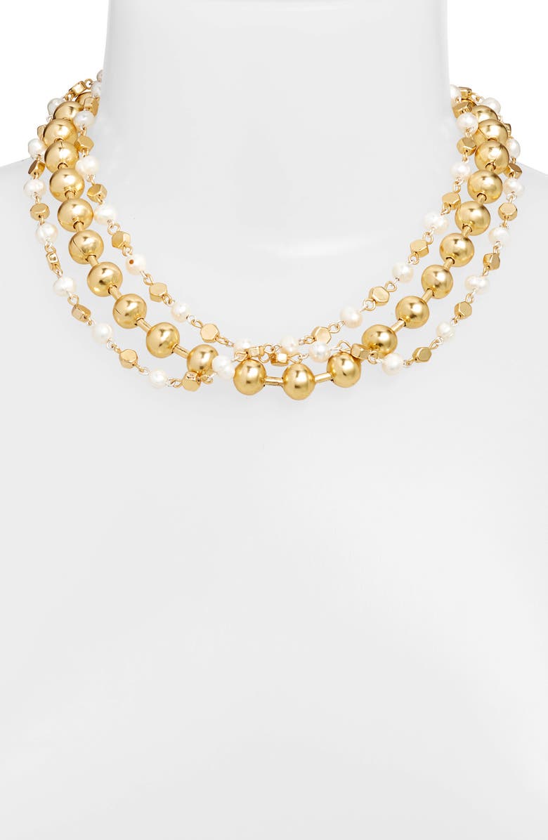 Karine Sultan Freshwater Pearl Layered Necklace, Alternate, color,