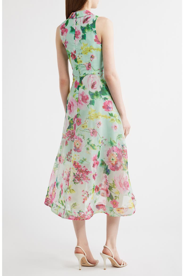 Floral High-Low Cocktail Dress, Alternate, color, MINT MULTI