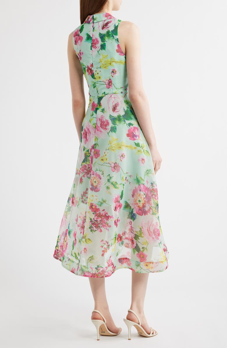 Adrianna Papell Floral High-Low Cocktail Dress, Alternate, color, Mint Multi