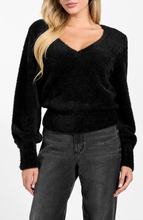 Guess Niko Faux Fur Sweater In Black