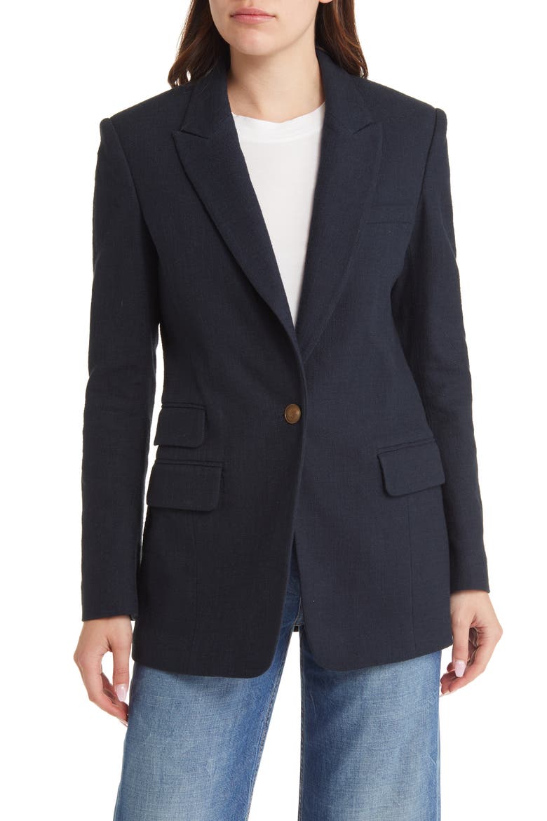 Foster Cotton Blend Blazer, Alternate, color, NAVY