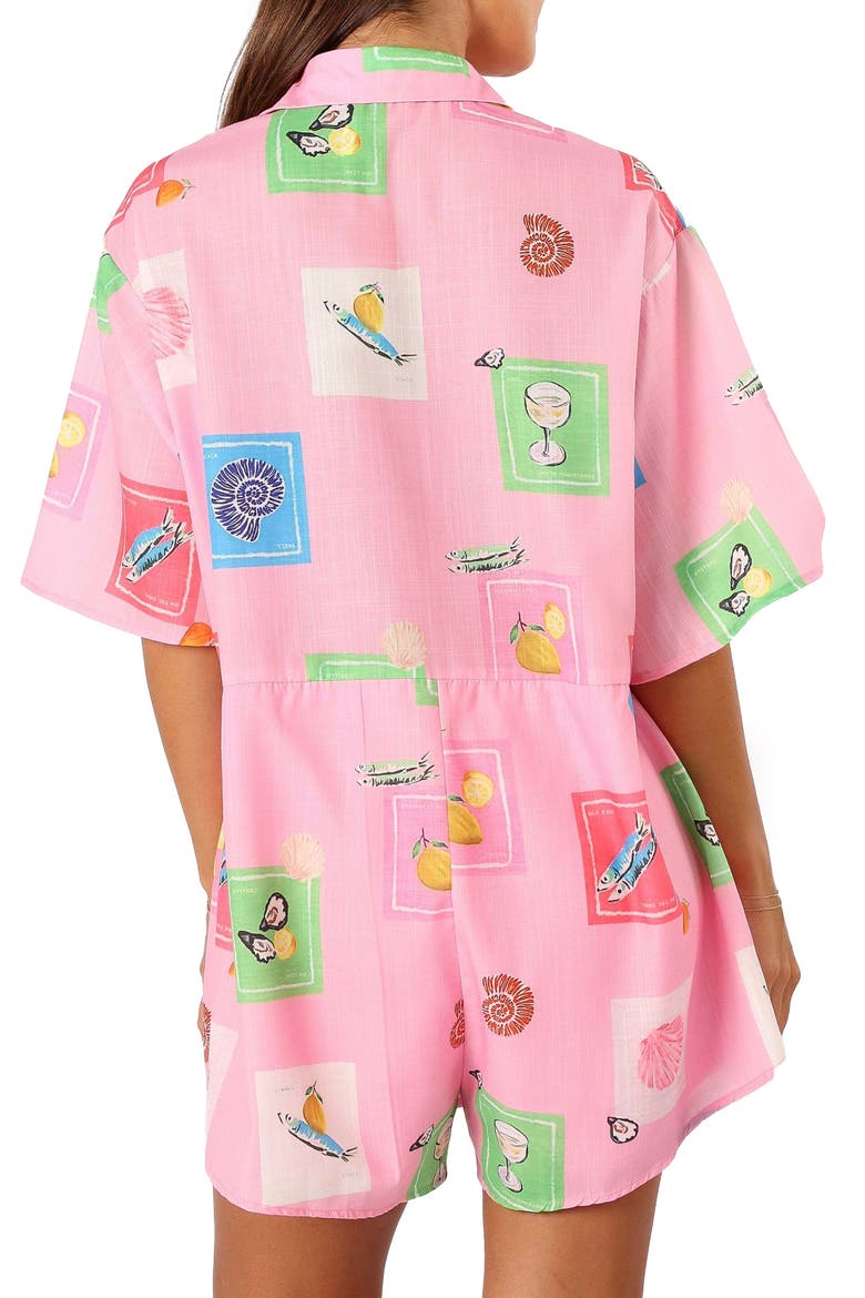 Kellie Cotton Romper, Alternate, color, PINK STAMP PRINT