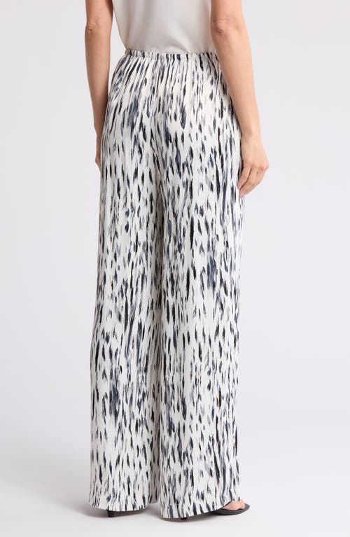 Nordstrom Tie Front Satin Wide Leg Pants In Black Salvage Floral
