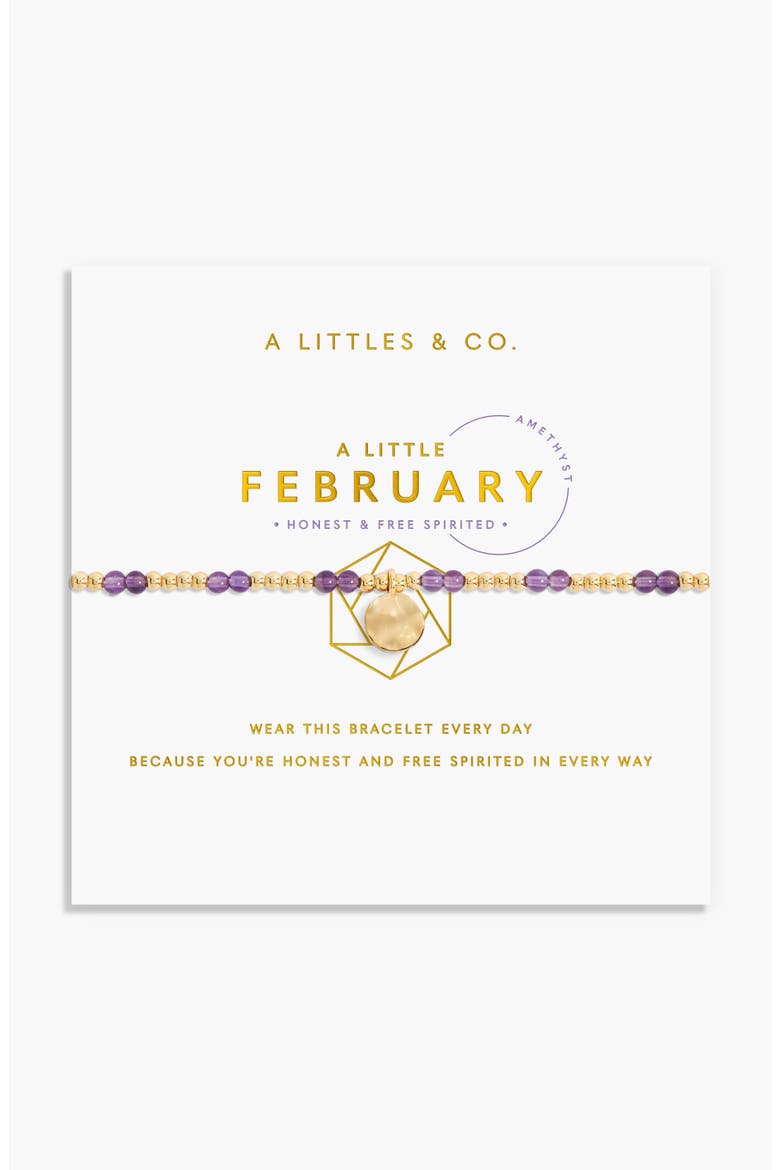 Birthstone A Little Bracelet in Gold-Tone Plating, Main, color, February