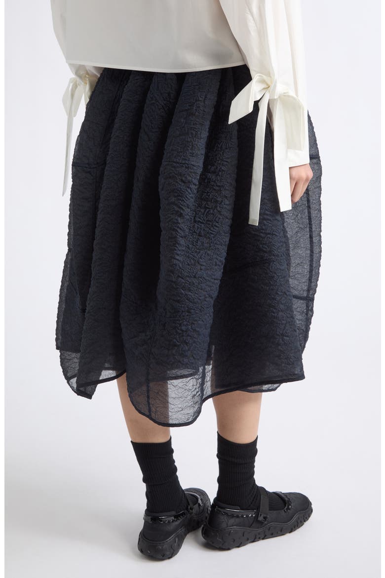 Fosia Matelassé Midi Skirt, Alternate, color, NAVY