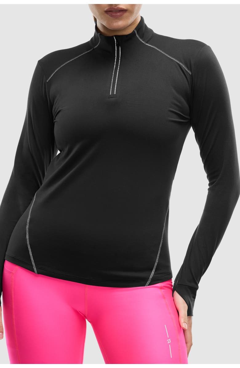 Peloton Women's Active Brushed Jersey ¼ Zip, Main, color, Black