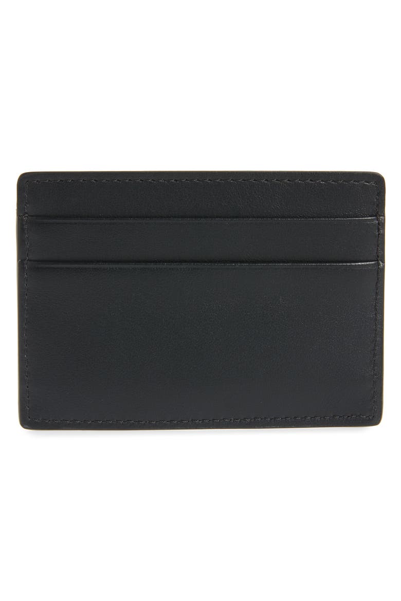 Medusa Head Leather Card Case, Alternate, color, BLACK