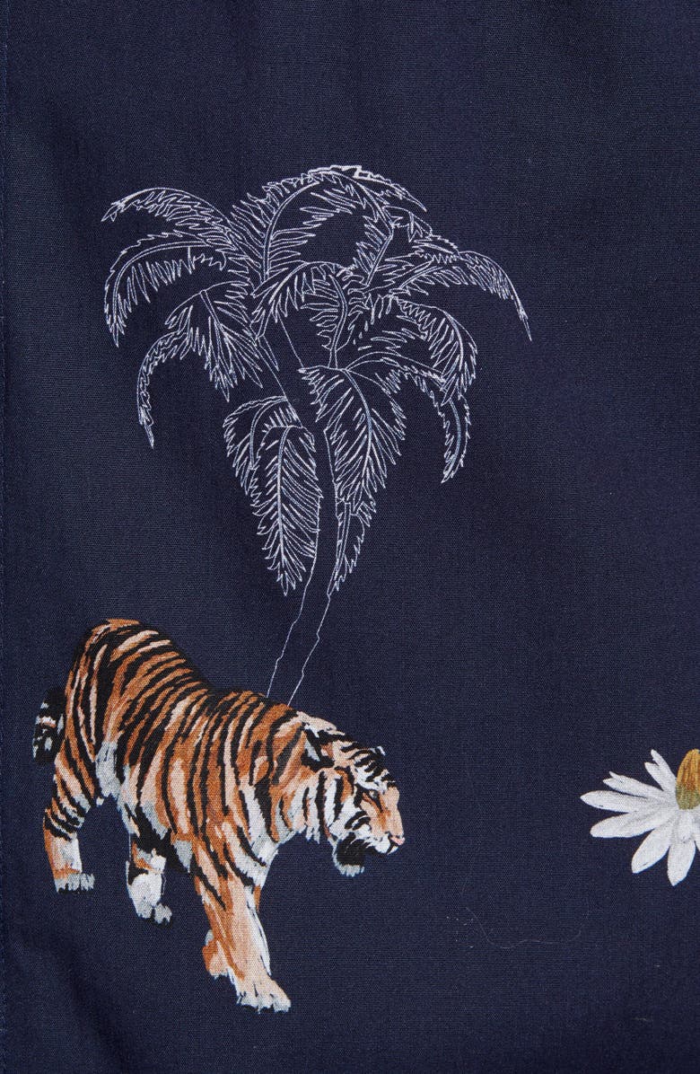 Ted Baker London Bold Animal Print Slim Fit Short Sleeve Button-Up Shirt, Alternate, color, 