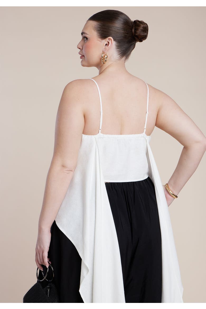 Cascading Linen Crop Top, Alternate, color, COCONUT MILK