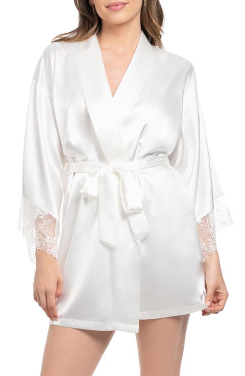 Tasha Embroidered Lace Trim Satin Wrap