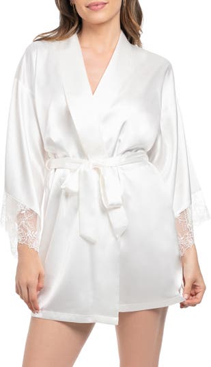 Tasha Embroidered Lace Trim Satin Wrap