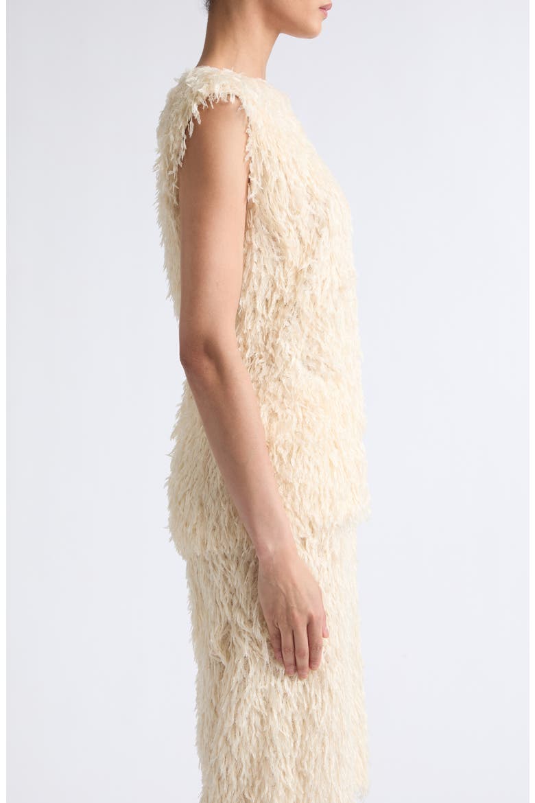 Feathered Jersey Tank, Alternate, color, EGGSHELL