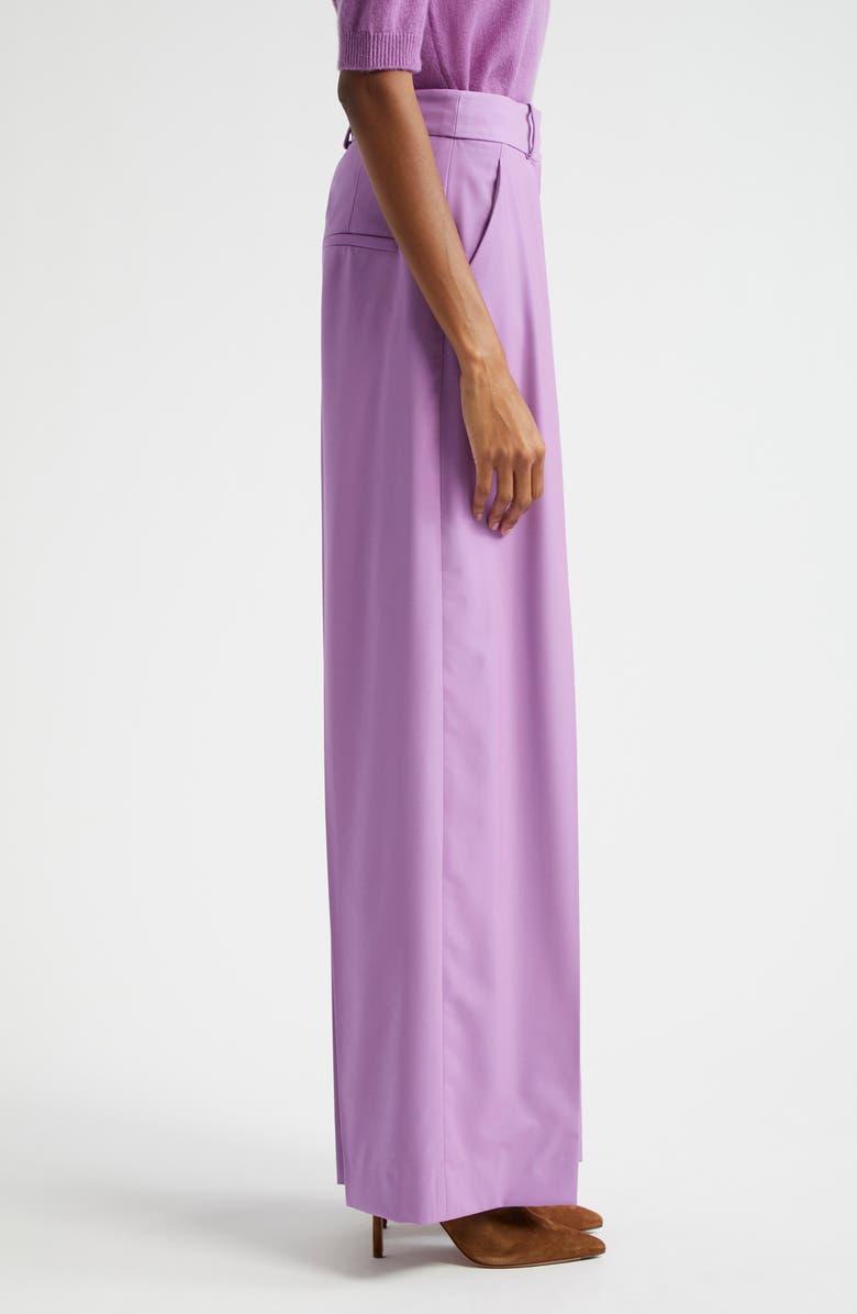 Veronica Beard Sonia Wool Blend Wide Leg Pants, Alternate, color, Orchid Dusk