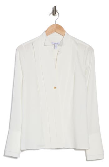 Derek Lam 10 Crosby Tiffany Front Pleat Shirt In Blanc De Blanc