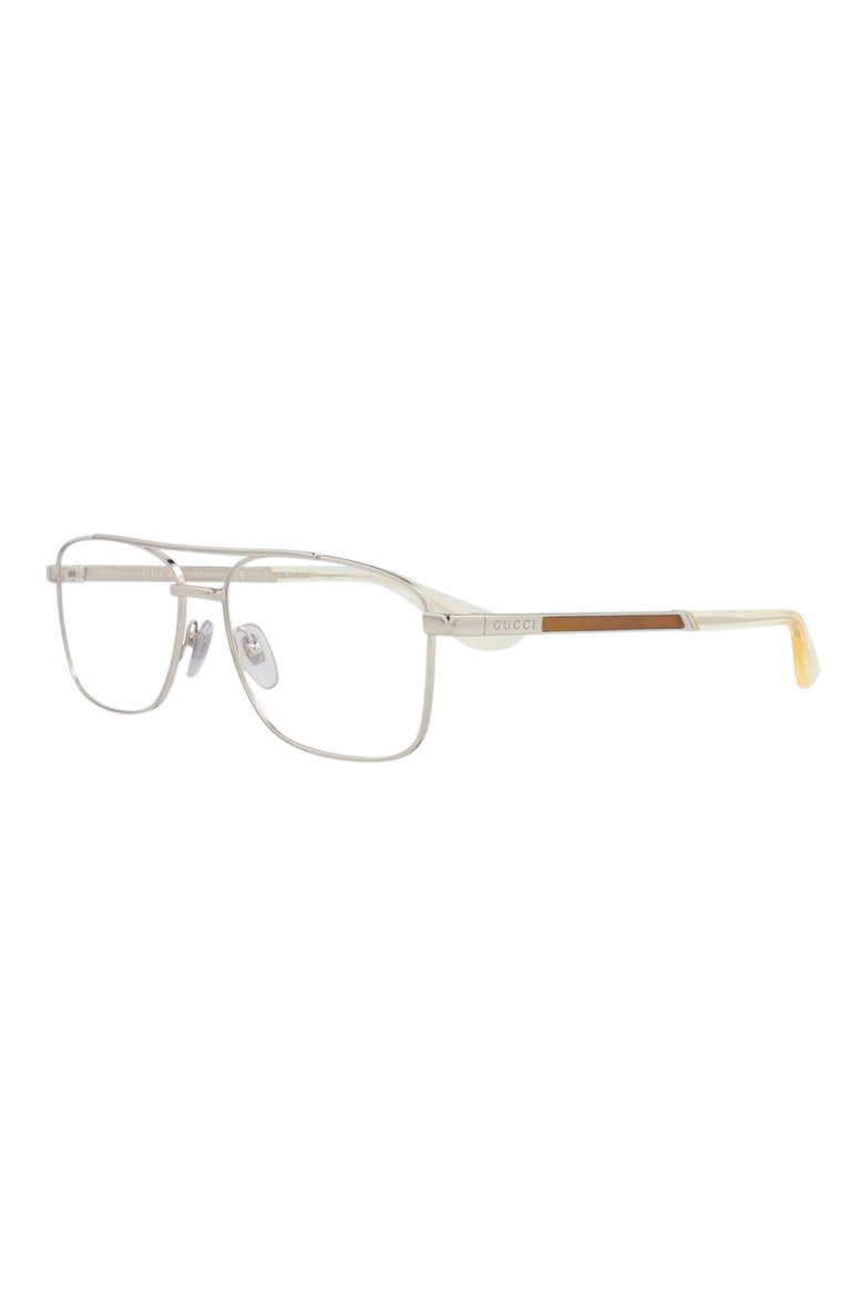 55mm Aviator Optical Glasses, Alternate, color, SILVER SILVER TRANSPARENT