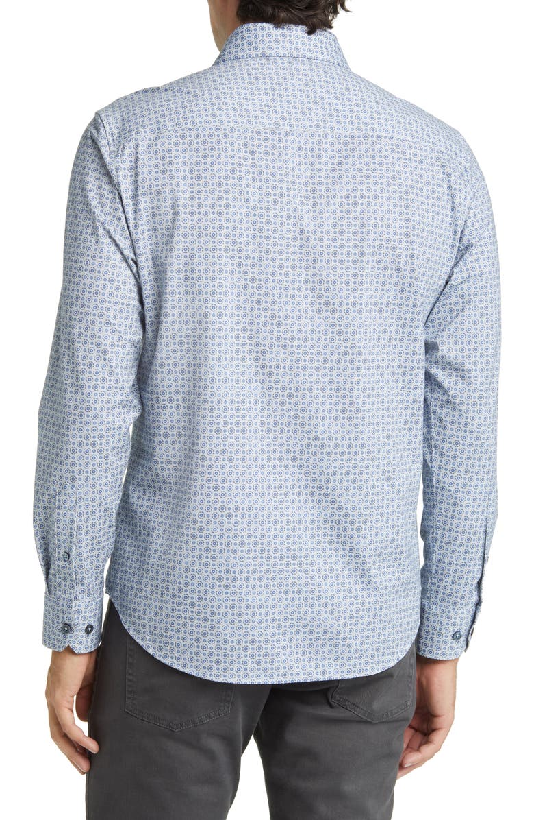 Bugatchi James OoohCotton<sup>®</sup> Plaid Print Stretch Cotton Button-Up Shirt, Alternate, color, Navy