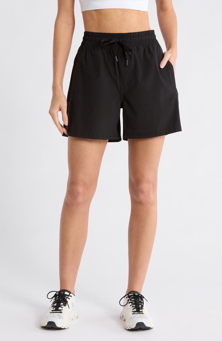 90 DEGREE BY REFLEX Lightstreme Daxton 5-Inch Shorts, Main, color, Black/ White