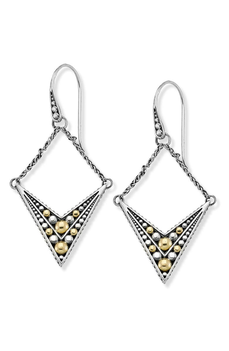 SAMUEL B. 18K Gold & Sterling Silver Geometric Drop Earrings, Main, color, Silver-Gold