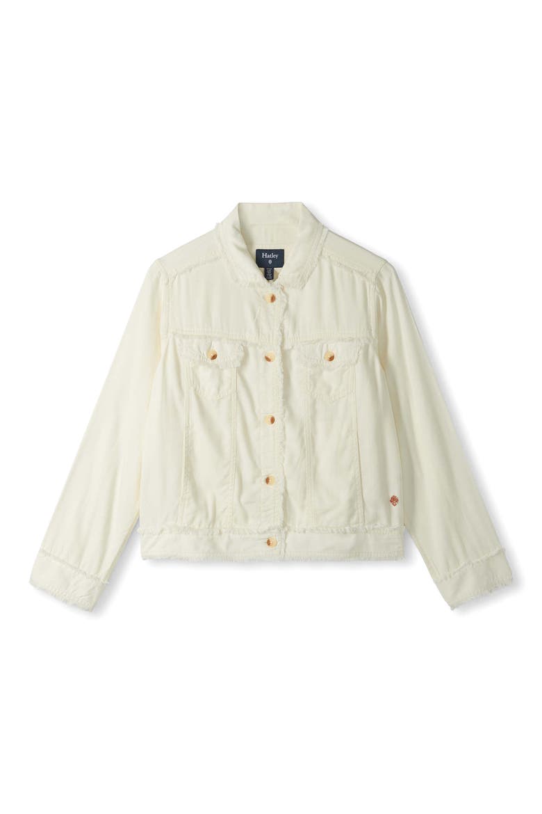 Fringe Detail Trucker Jacket, Alternate, color, WHISPER WHITE