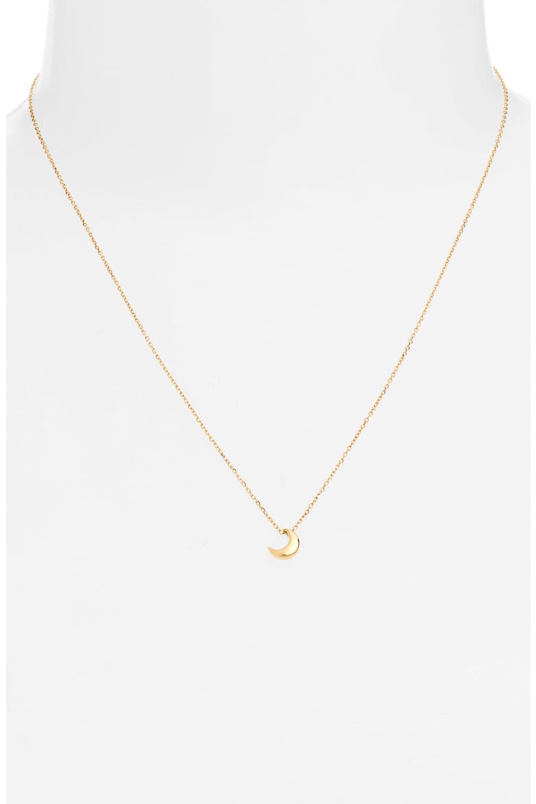14K Gold Moon Pendant Necklace, Alternate, color, 14KY
